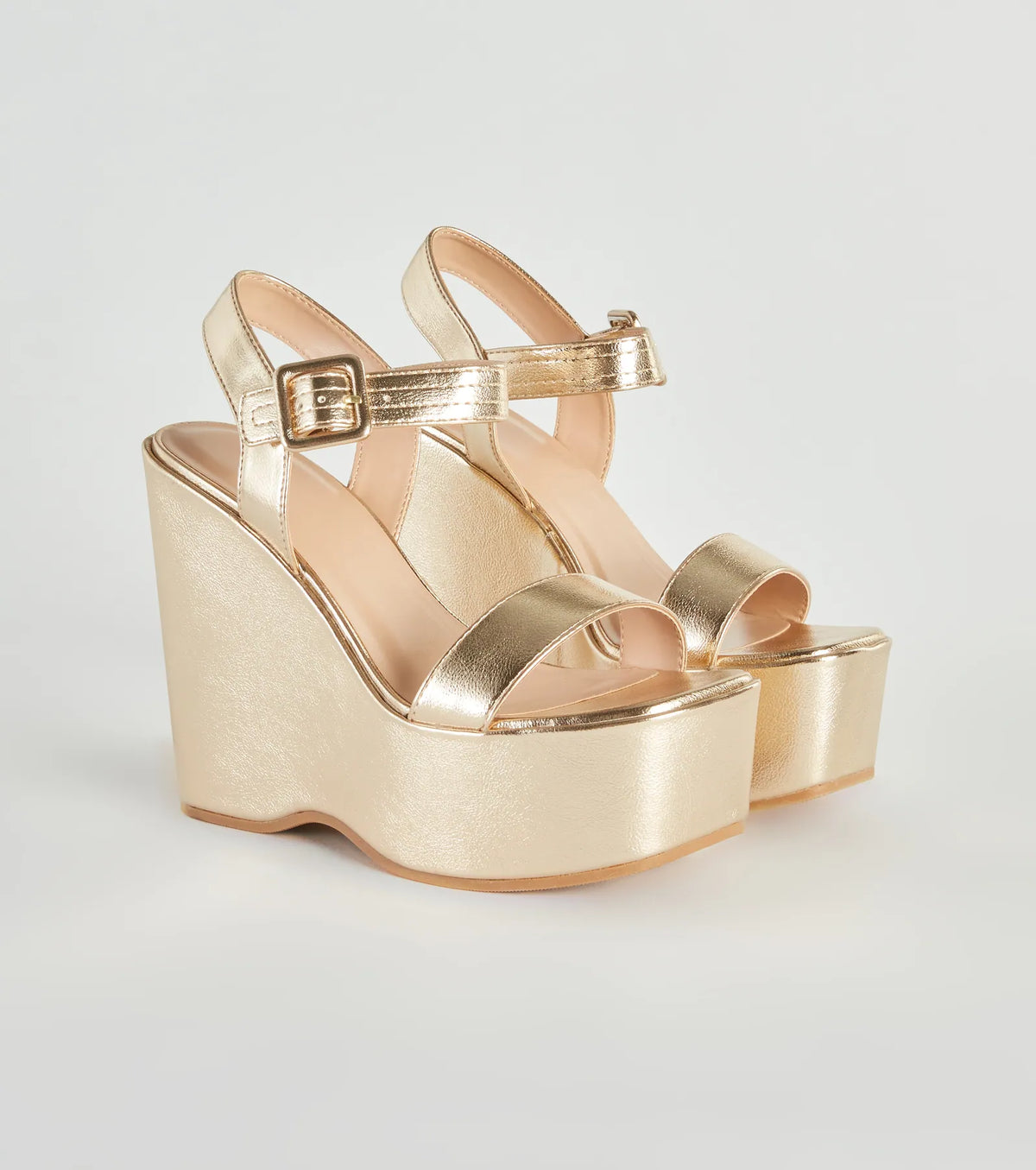 Amp The Drama Metallic Platform Wedges