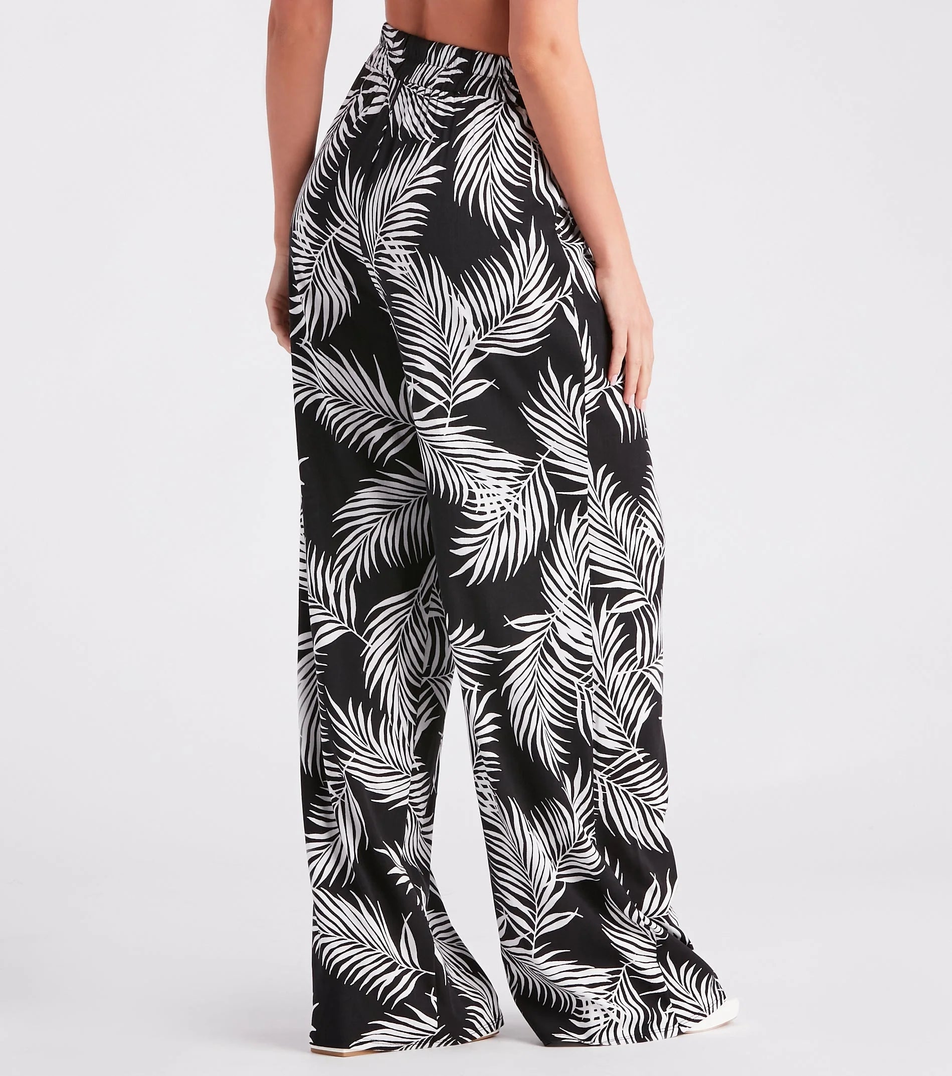 Getaway Dreams Linen Tropical Wide Leg Pants