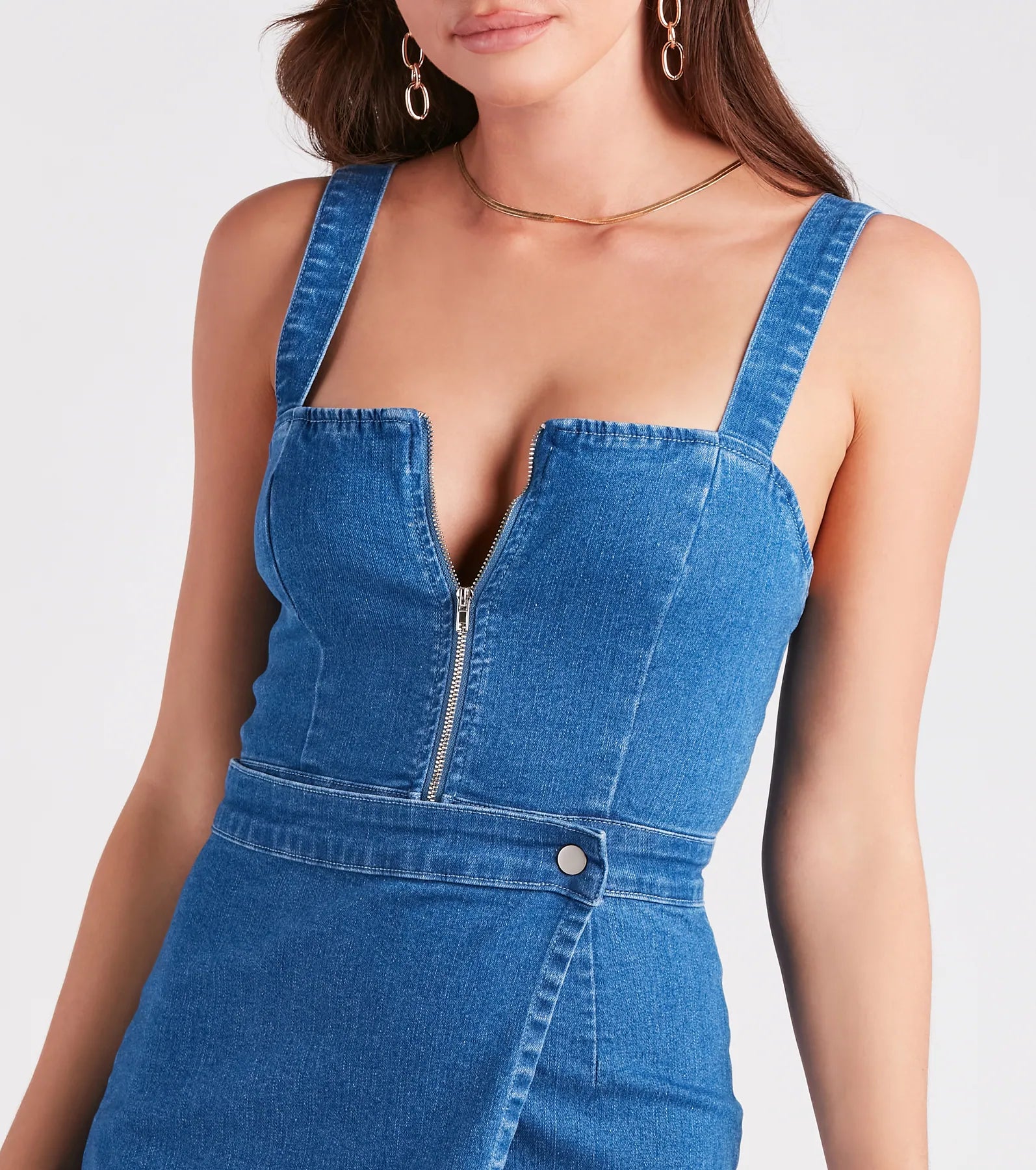 Breath Of Fresh Air Denim Skort Romper