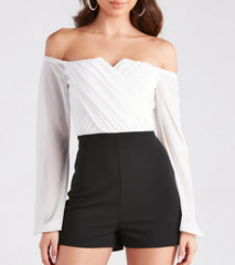 Flaunt At First Sight Off-The-Shoulder Romper