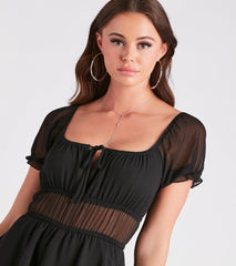 Perfection Vibes Chiffon Skater Romper